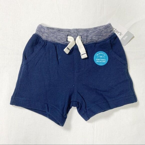CLEARANCE! Blue Carter’s Drawstring Shorts Size 9M NWT - Picture 3 of 5